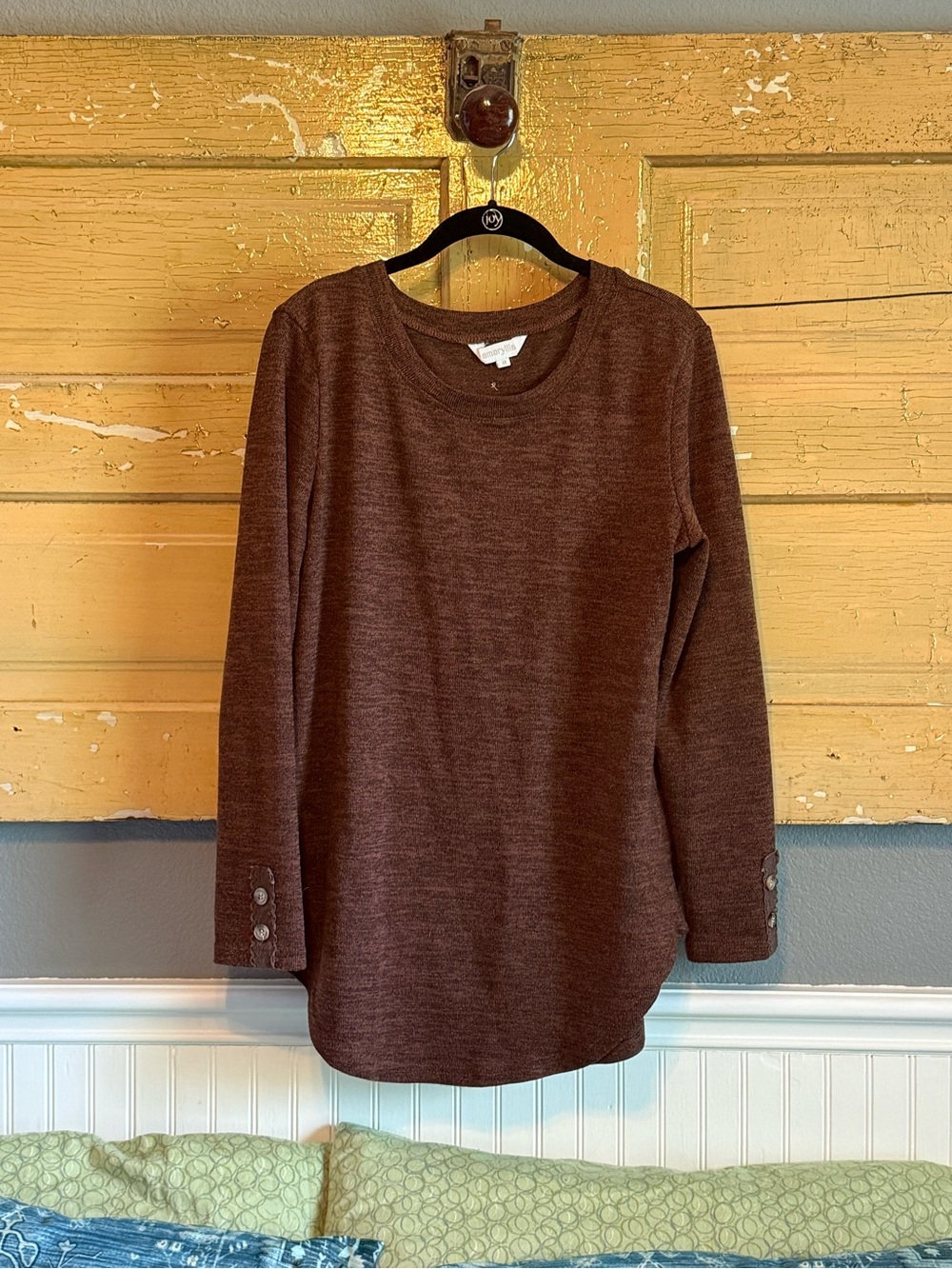 Anthropologie Cozy Brown Long Sleeve Tunic Sweater